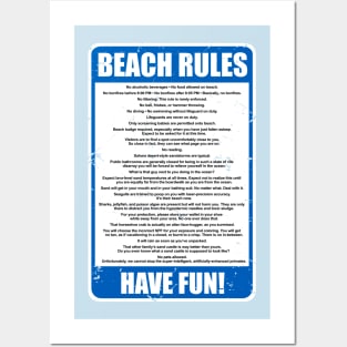 Beach Rules Posters and Art